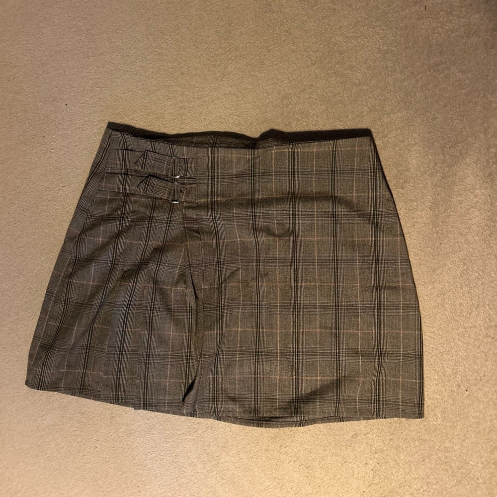 Primark Plaid Skirt - Brown and Gray